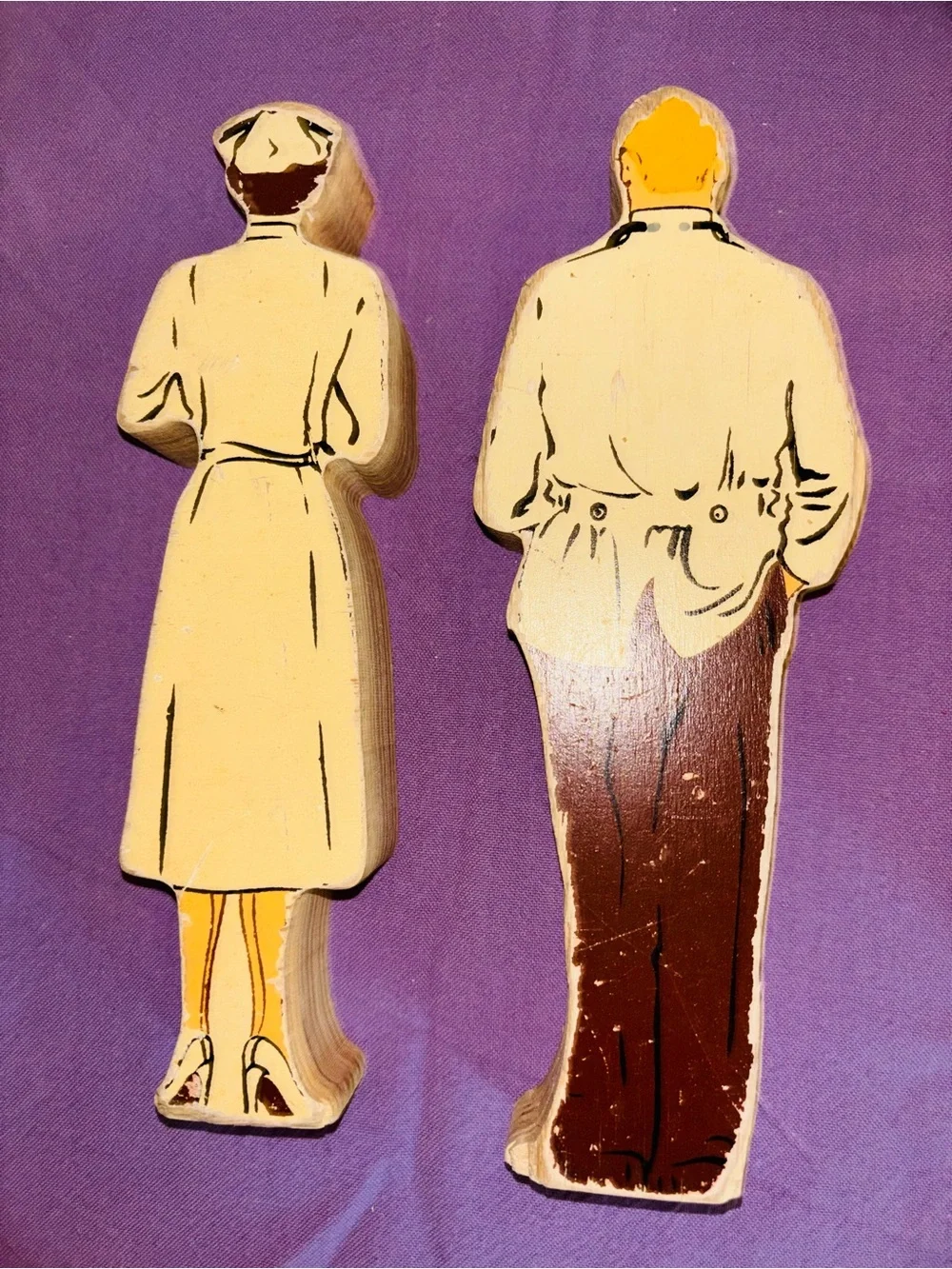 Vintage Guidecraft Wooden Wedgie Career People